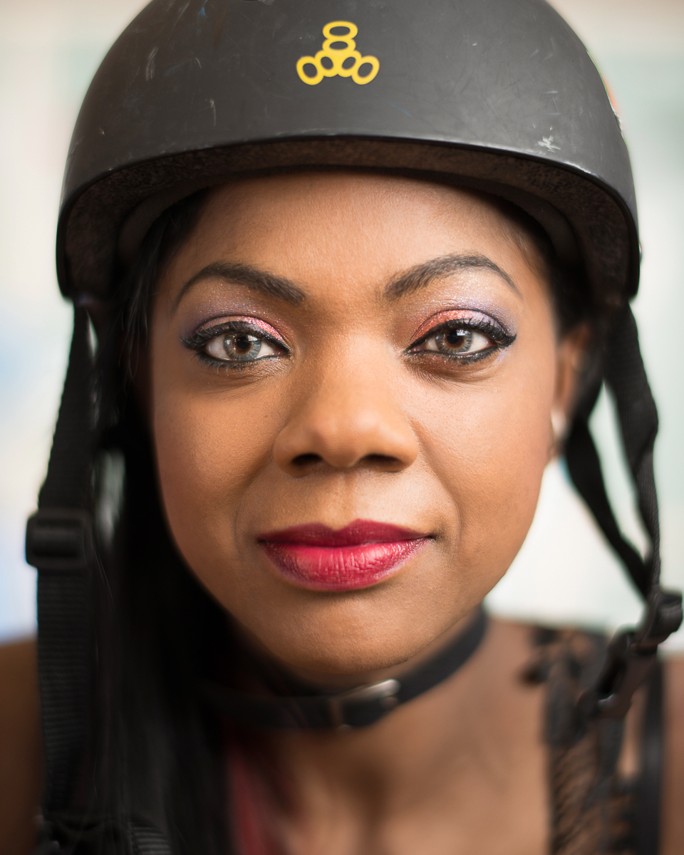 Closeup Portrait of Female Roller Derby Skater Cookie