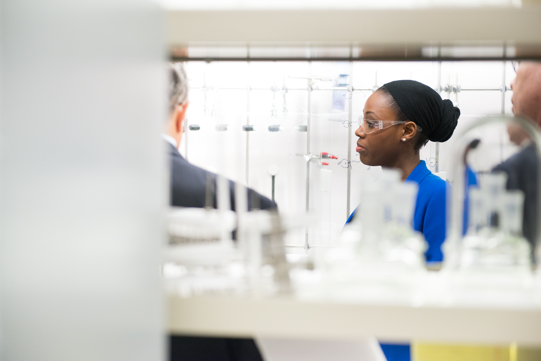 African-American female biotech scientist in lab