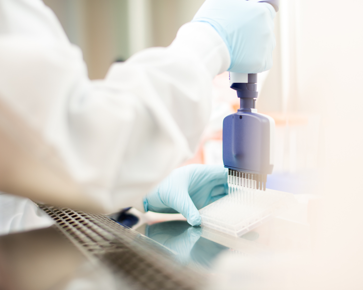 Biotech lifescience multi pipette closeup