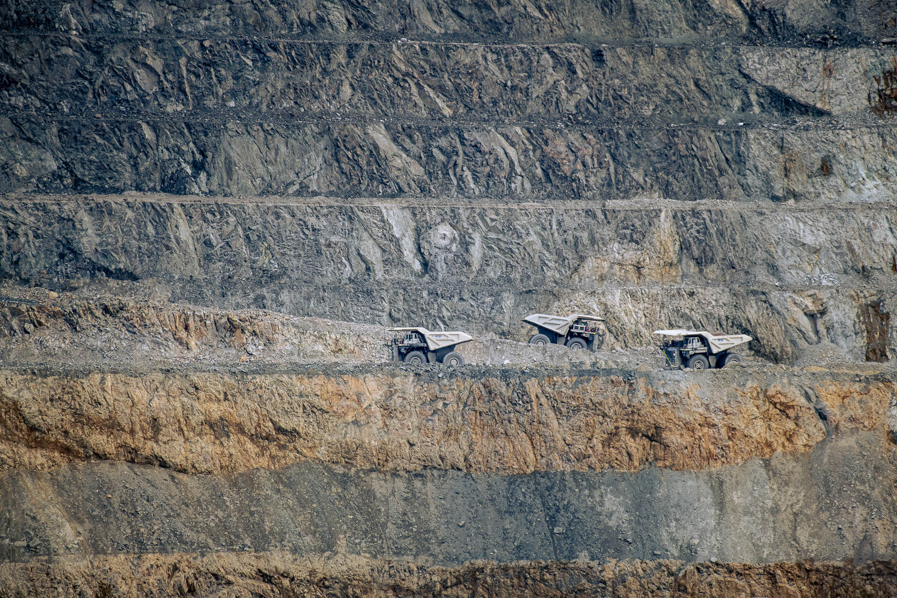 Heavy Industry Mining Trucks in open pit mine