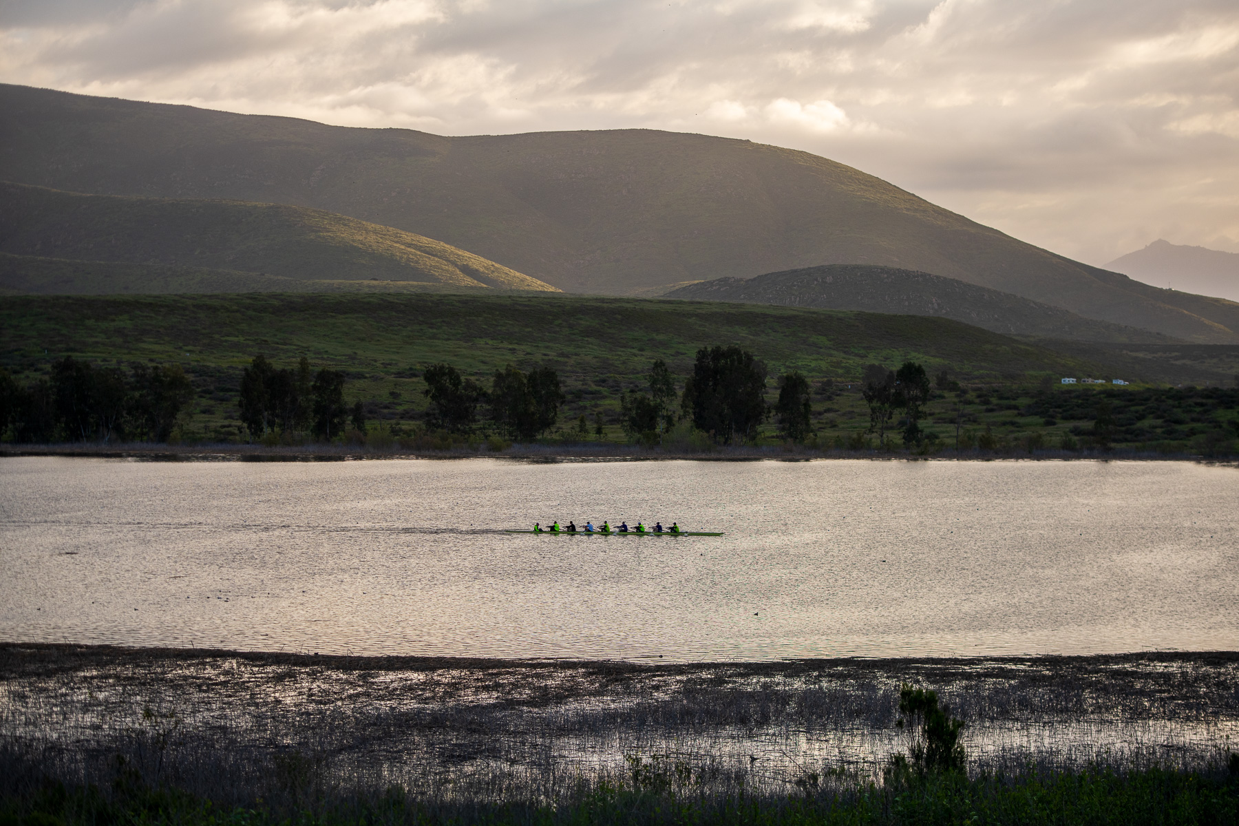Olympic rowers train on lake